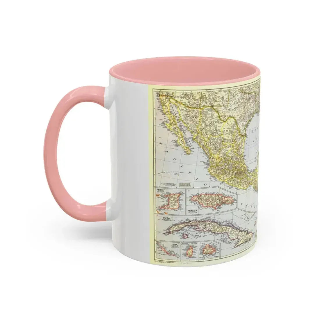 Central America - The Caribbean (1947) (Map) Accent Coffee Mug - Go Mug Yourself