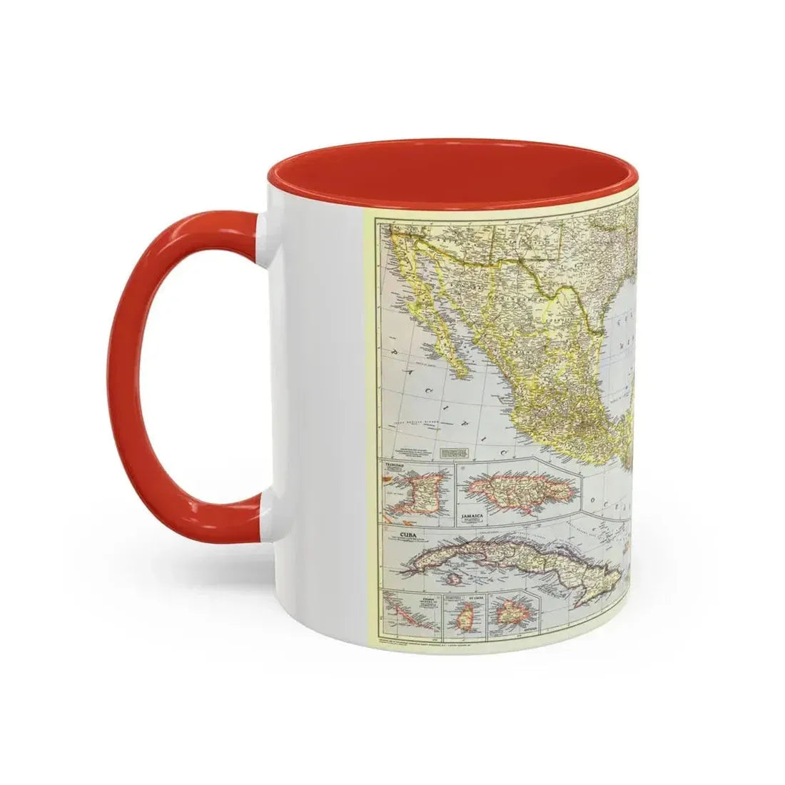 Central America - The Caribbean (1947) (Map) Accent Coffee Mug - Go Mug Yourself
