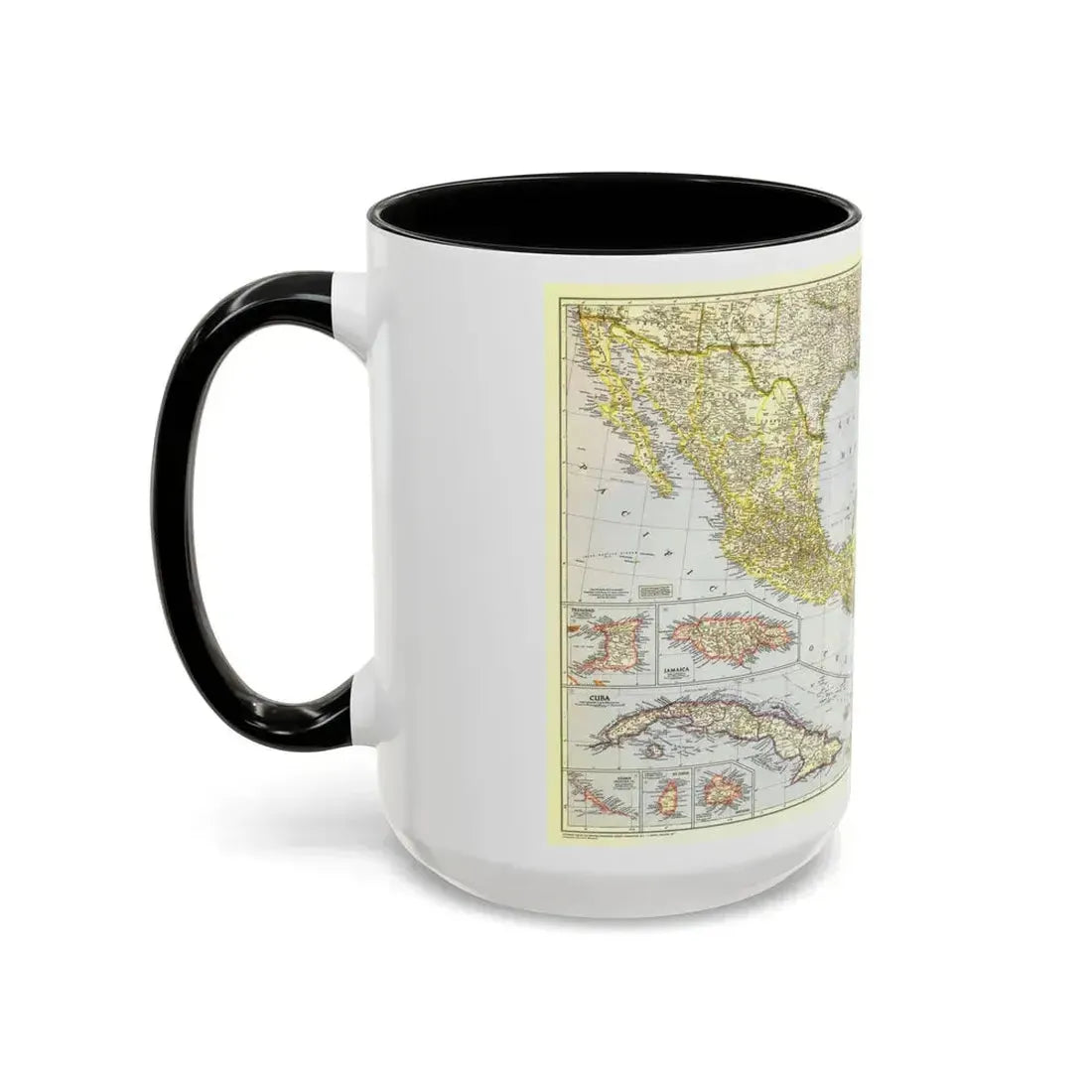 Central America - The Caribbean (1947) (Map) Accent Coffee Mug - Go Mug Yourself