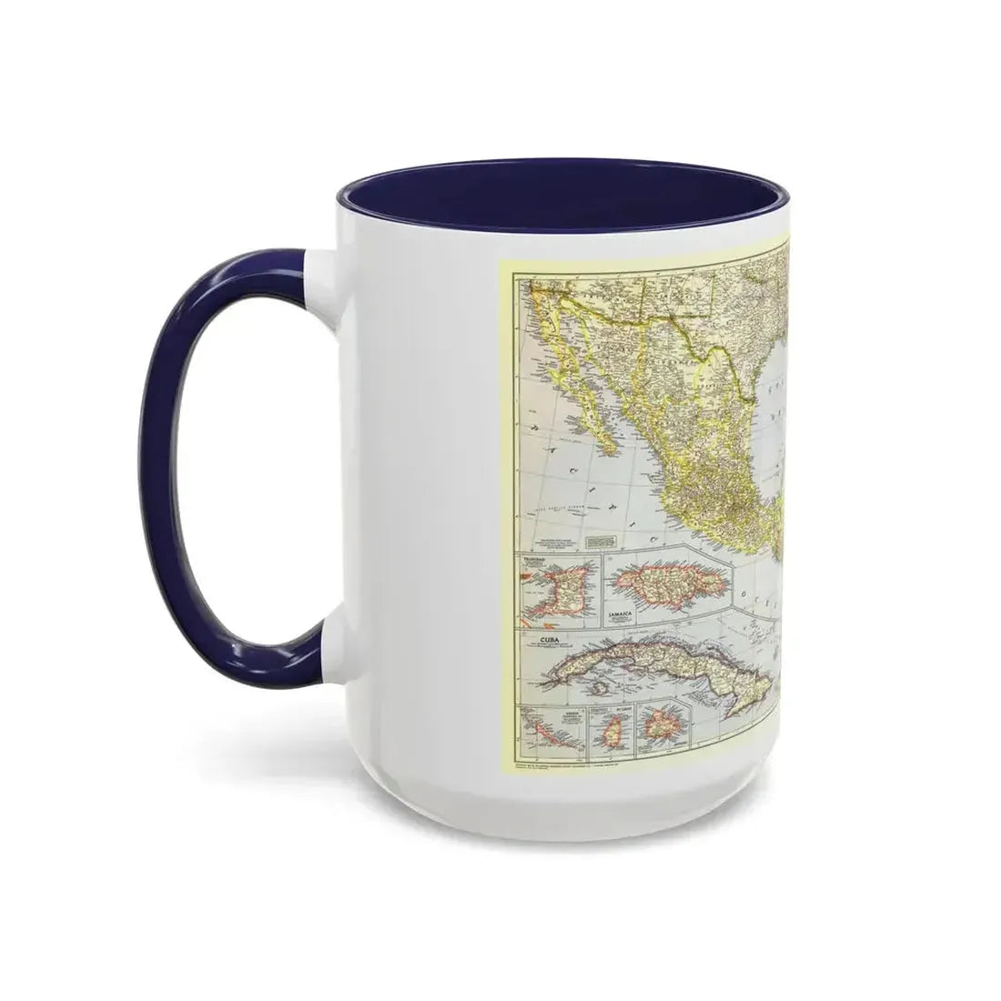 Central America - The Caribbean (1947) (Map) Accent Coffee Mug - Go Mug Yourself