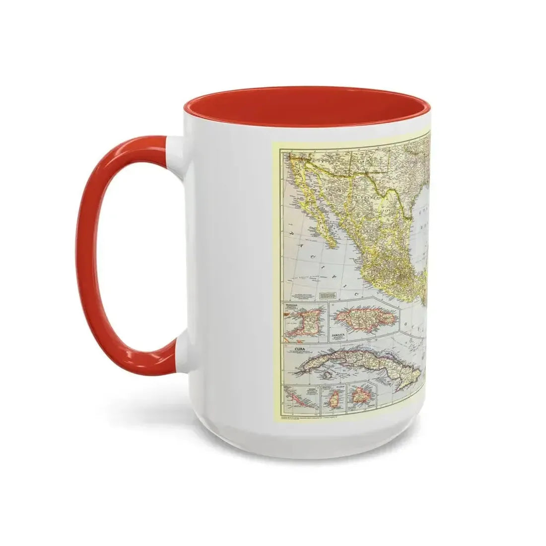 Central America - The Caribbean (1947) (Map) Accent Coffee Mug - Go Mug Yourself