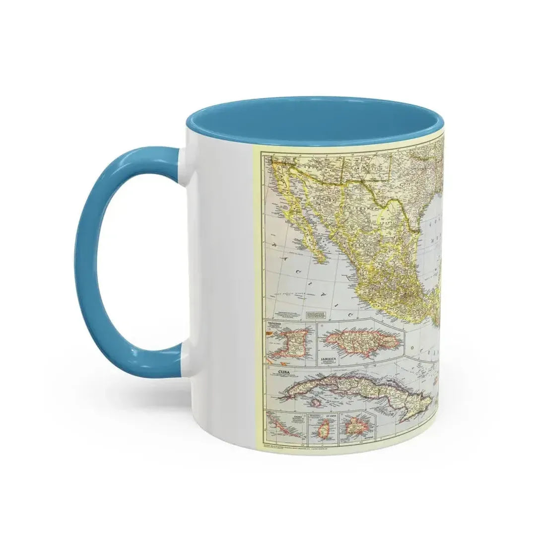 Central America - The Caribbean (1947) (Map) Accent Coffee Mug - Go Mug Yourself
