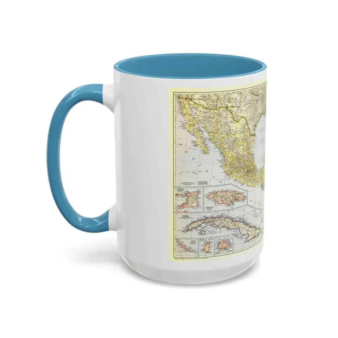 Central America - The Caribbean (1947) (Map) Accent Coffee Mug - Go Mug Yourself