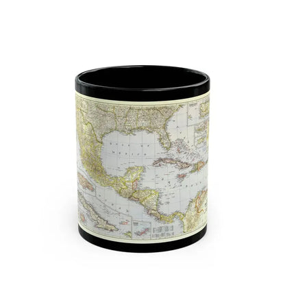 Central America - The Caribbean (1947) (Map) Black Coffee Mug 11oz - Go Mug Yourself