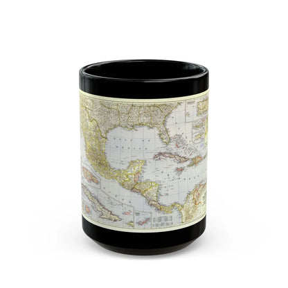 Central America - The Caribbean (1947) (Map) Black Coffee Mug-15oz-Go Mug Yourself