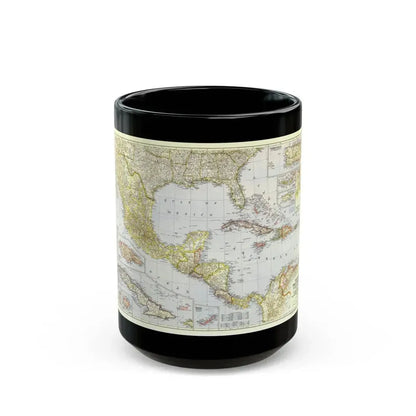 Central America - The Caribbean (1947) (Map) Black Coffee Mug 15oz - Go Mug Yourself