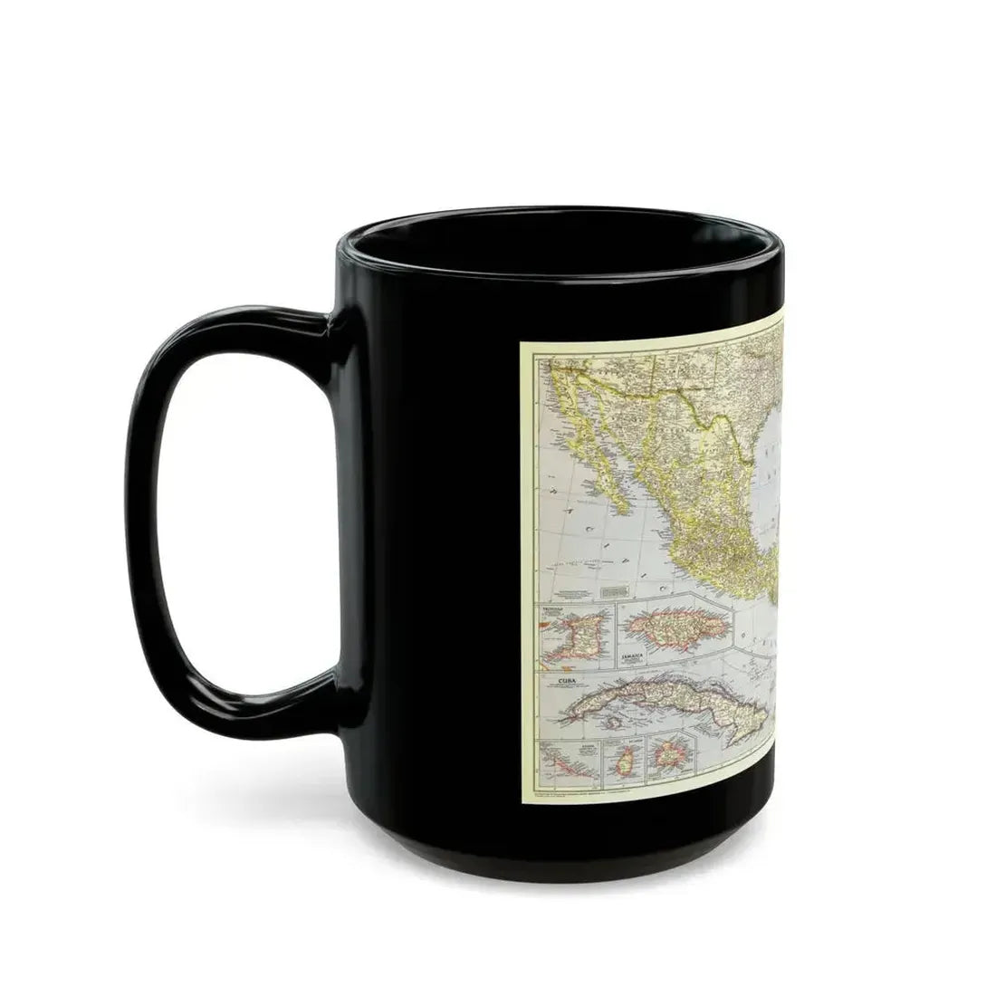 Central America - The Caribbean (1947) (Map) Black Coffee Mug - Go Mug Yourself