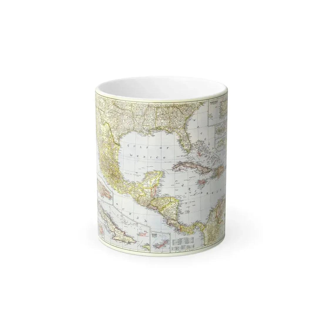 Central America - The Caribbean (1947) (Map) Color Changing Mug 11oz Default Title 11oz - Go Mug Yourself