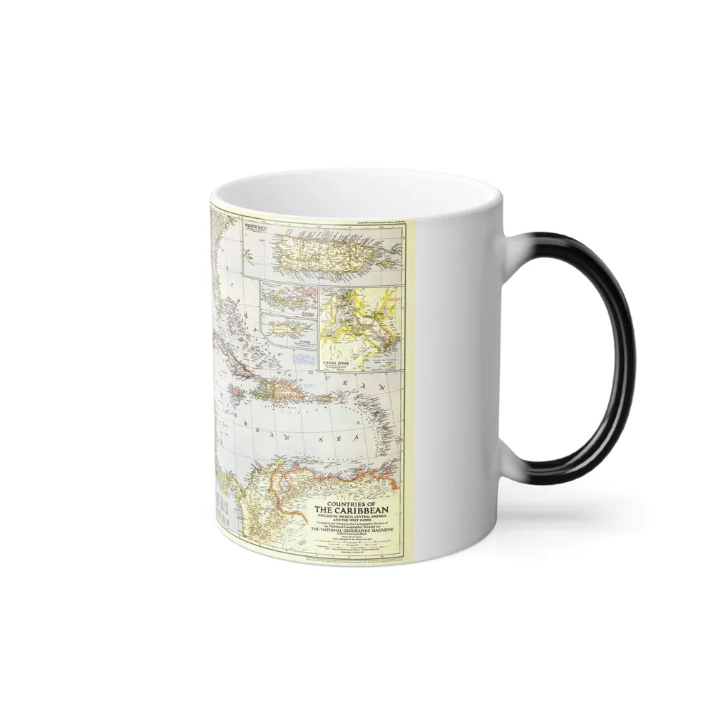 Central America - The Caribbean (1947) (Map) Color Changing Mug 11oz-Go Mug Yourself