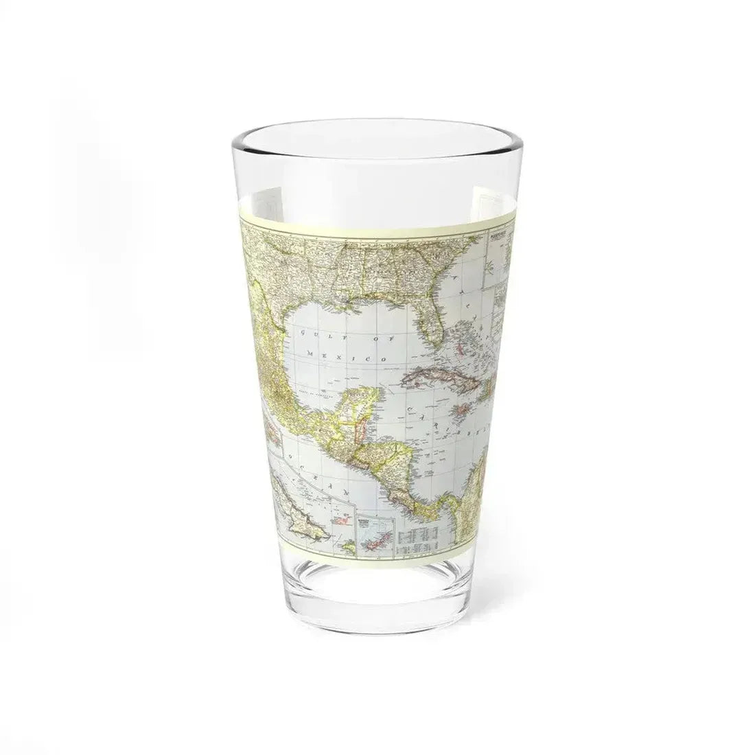 Central America - The Caribbean (1947) (Map) Pint Glass 16oz 16oz - Go Mug Yourself
