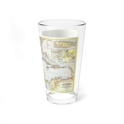 Central America - The Caribbean (1947) (Map) Pint Glass 16oz-Go Mug Yourself