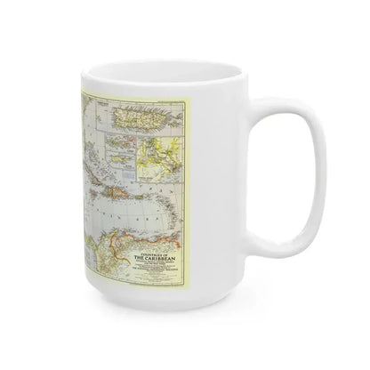 Central America - The Caribbean (1947) (Map) White Coffee Mug - Go Mug Yourself