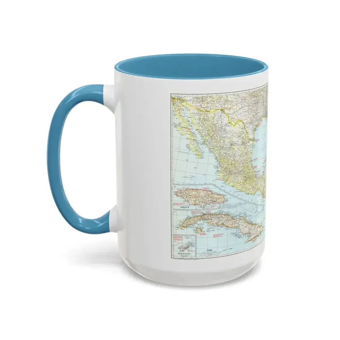 Central America & West Indies (1939) (Map) Accent Coffee Mug - Go Mug Yourself