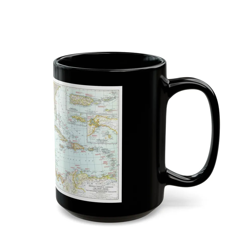 Central America & West Indies (1939) (Map) Black Coffee Mug-Go Mug Yourself