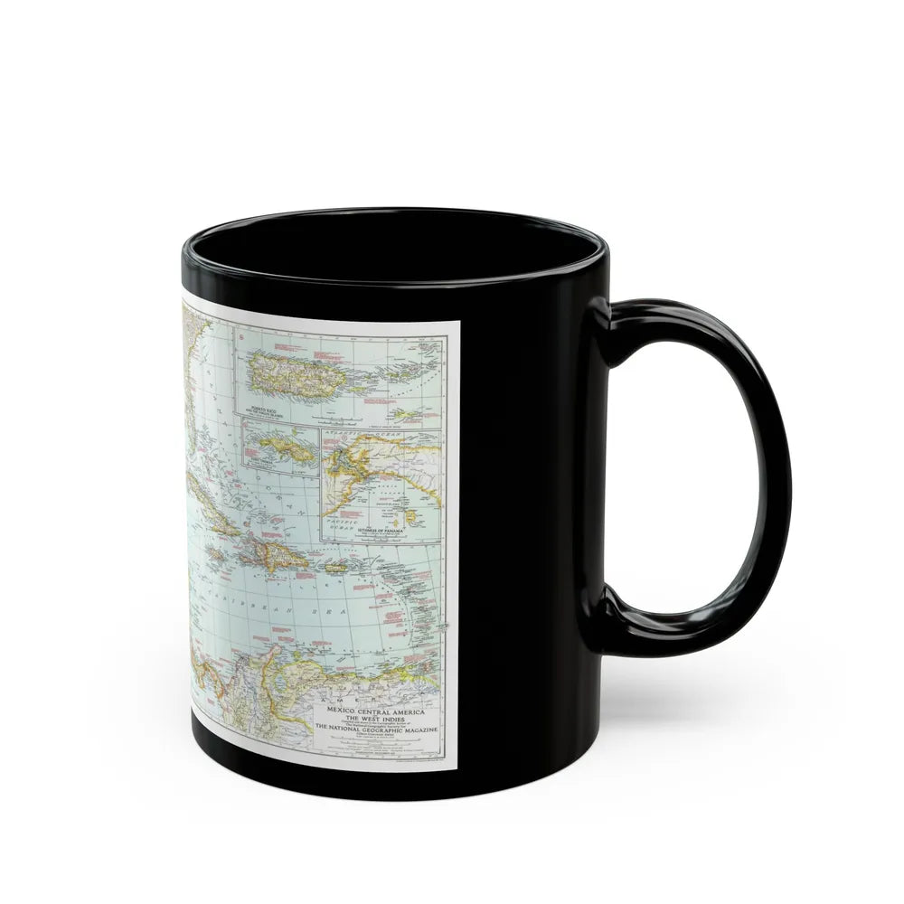 Central America & West Indies (1939) (Map) Black Coffee Mug-Go Mug Yourself