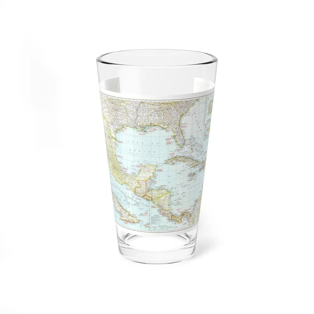 Central America & West Indies (1939) (Map) Pint Glass 16oz-16oz-Go Mug Yourself