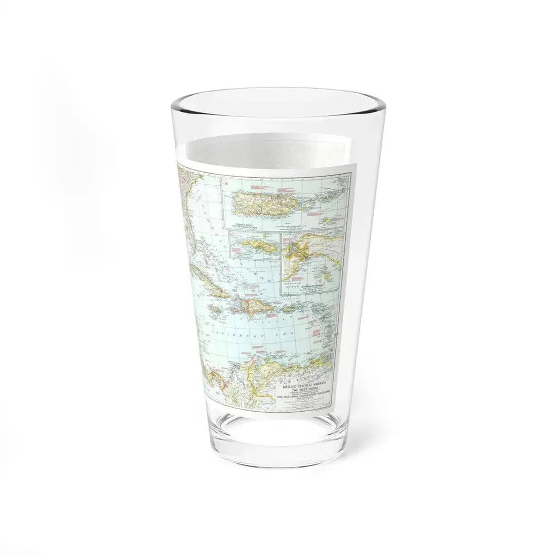 Central America & West Indies (1939) (Map) Pint Glass 16oz - Go Mug Yourself