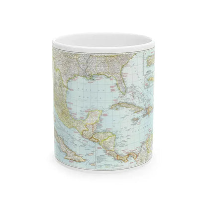 Central America & West Indies (1939) (Map) White Coffee Mug 11oz - Go Mug Yourself