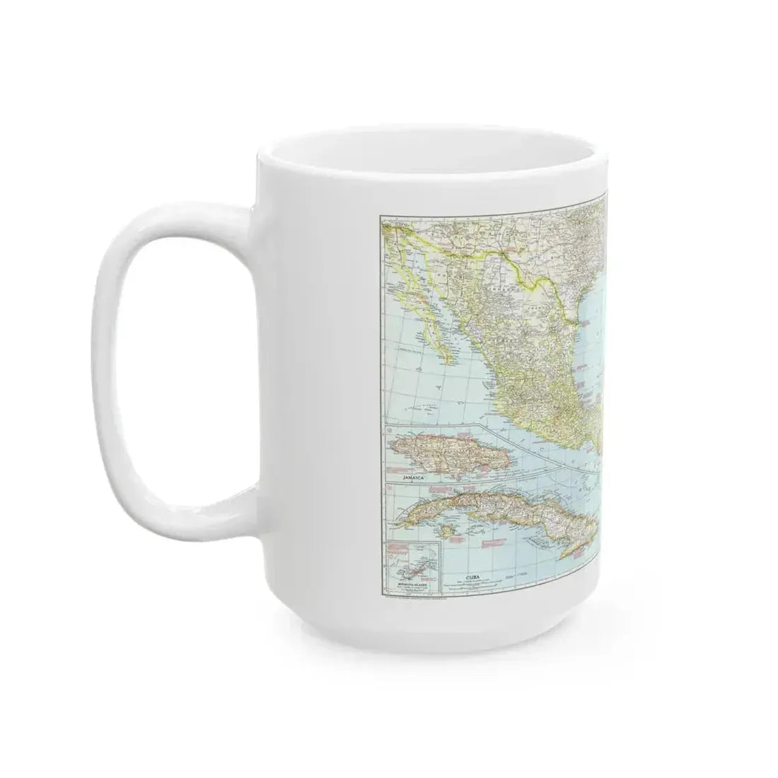 Central America & West Indies (1939) (Map) White Coffee Mug - Go Mug Yourself