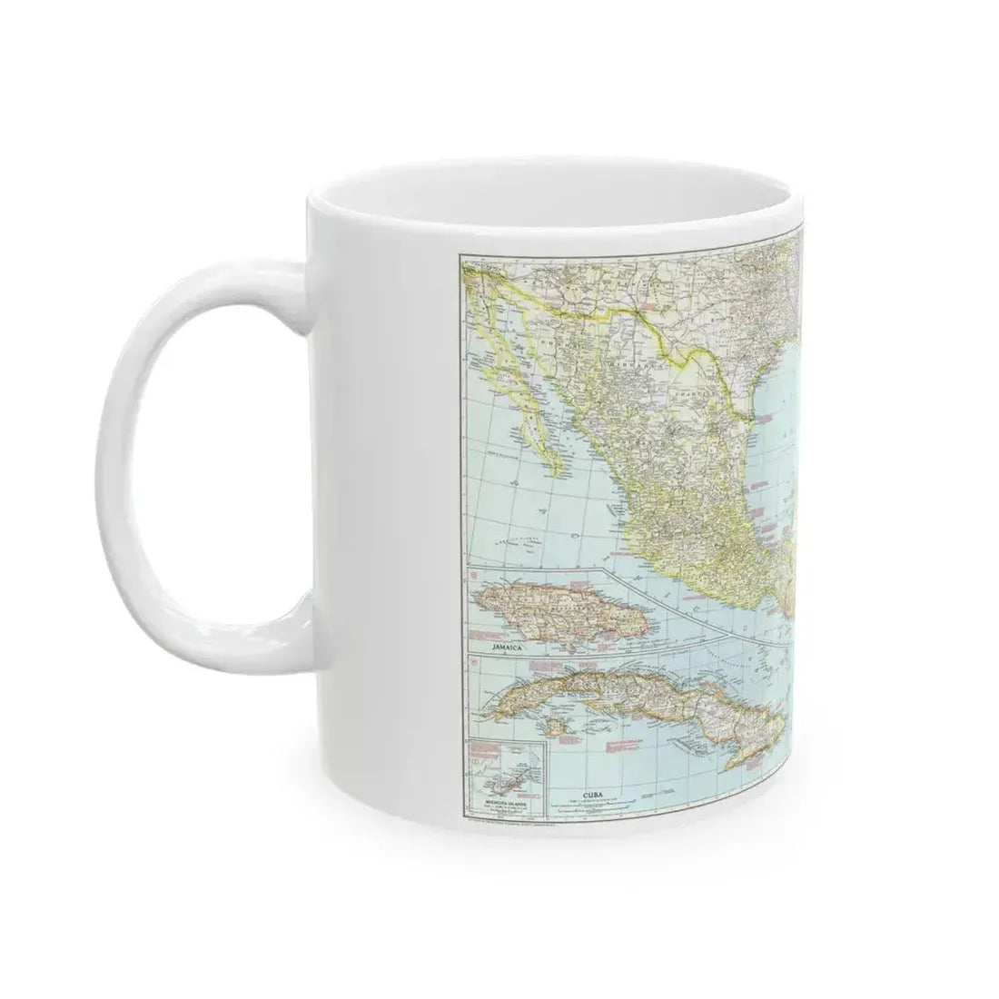 Central America & West Indies (1939) (Map) White Coffee Mug - Go Mug Yourself