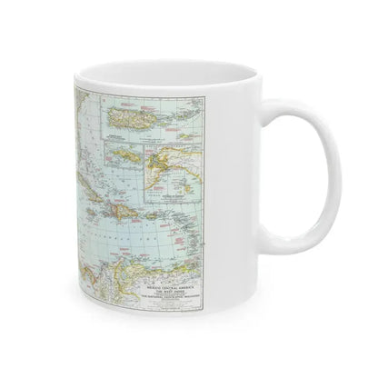 Central America & West Indies (1939) (Map) White Coffee Mug - Go Mug Yourself