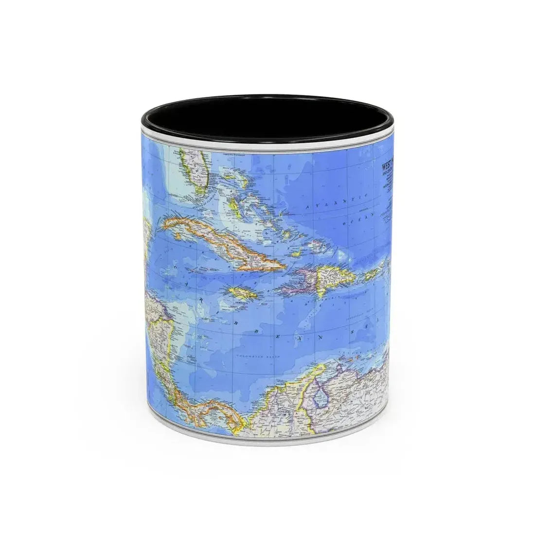 Central America & West Indies(1981) (Map) Accent Coffee Mug 11oz Black - Go Mug Yourself