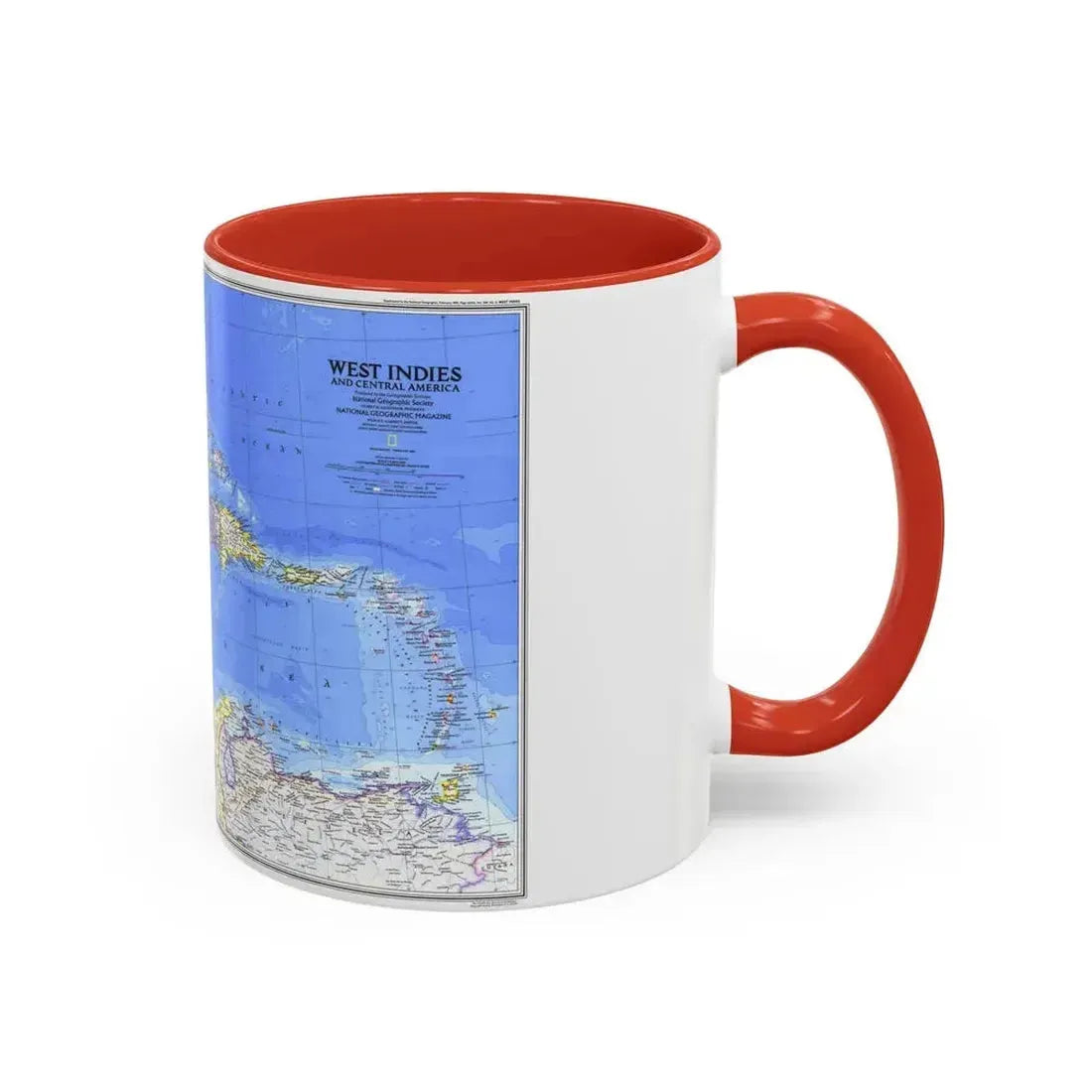 Central America & West Indies(1981) (Map) Accent Coffee Mug - Go Mug Yourself
