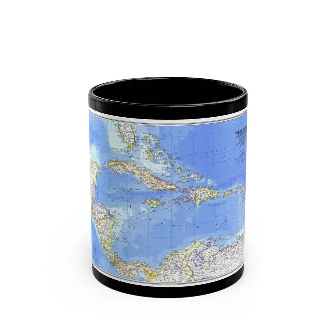 Central America & West Indies(1981) (Map) Black Coffee Mug 11oz - Go Mug Yourself