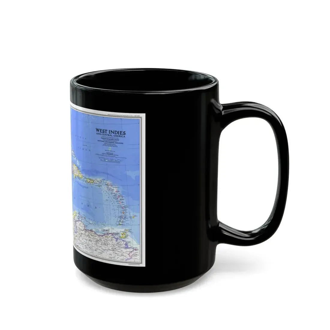 Central America & West Indies(1981) (Map) Black Coffee Mug - Go Mug Yourself