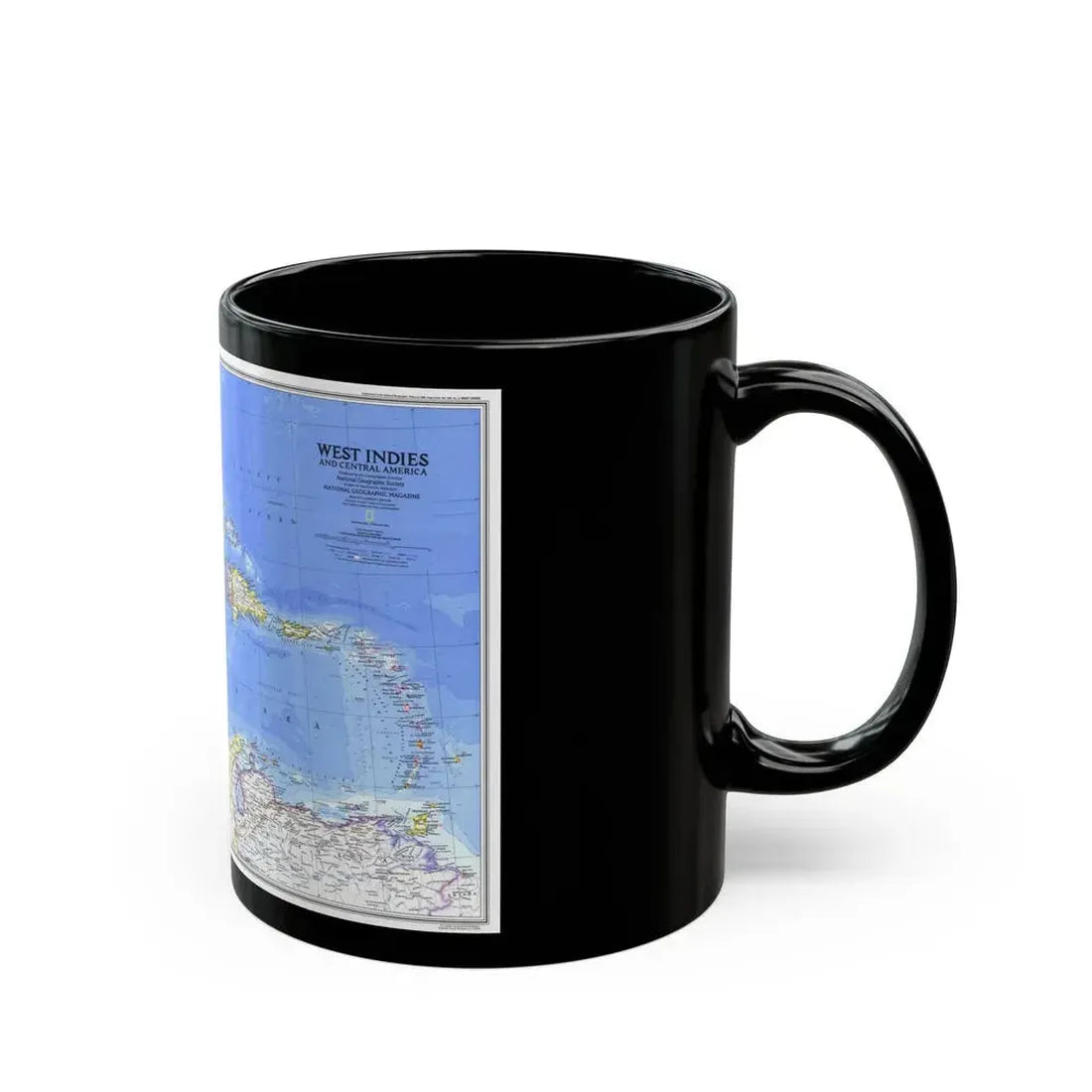 Central America & West Indies(1981) (Map) Black Coffee Mug - Go Mug Yourself