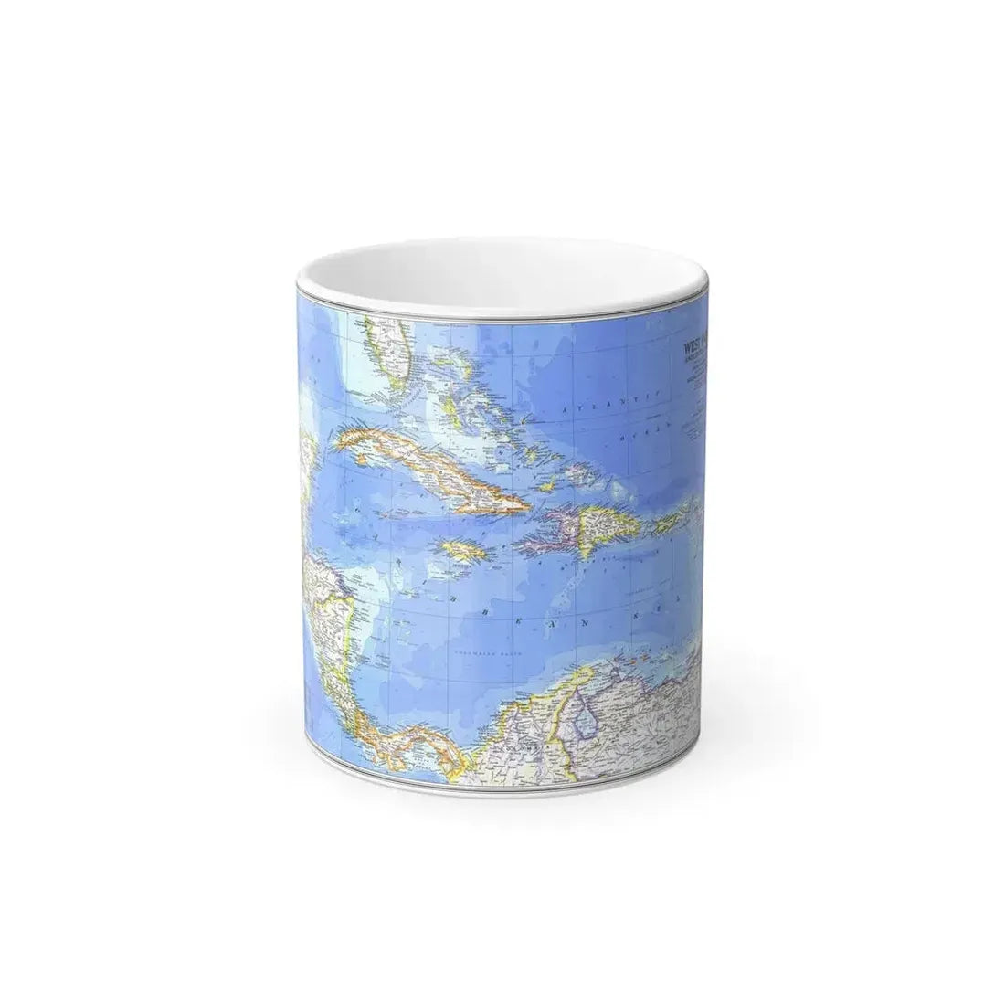 Central America & West Indies(1981) (Map) Color Changing Mug 11oz Default Title 11oz - Go Mug Yourself