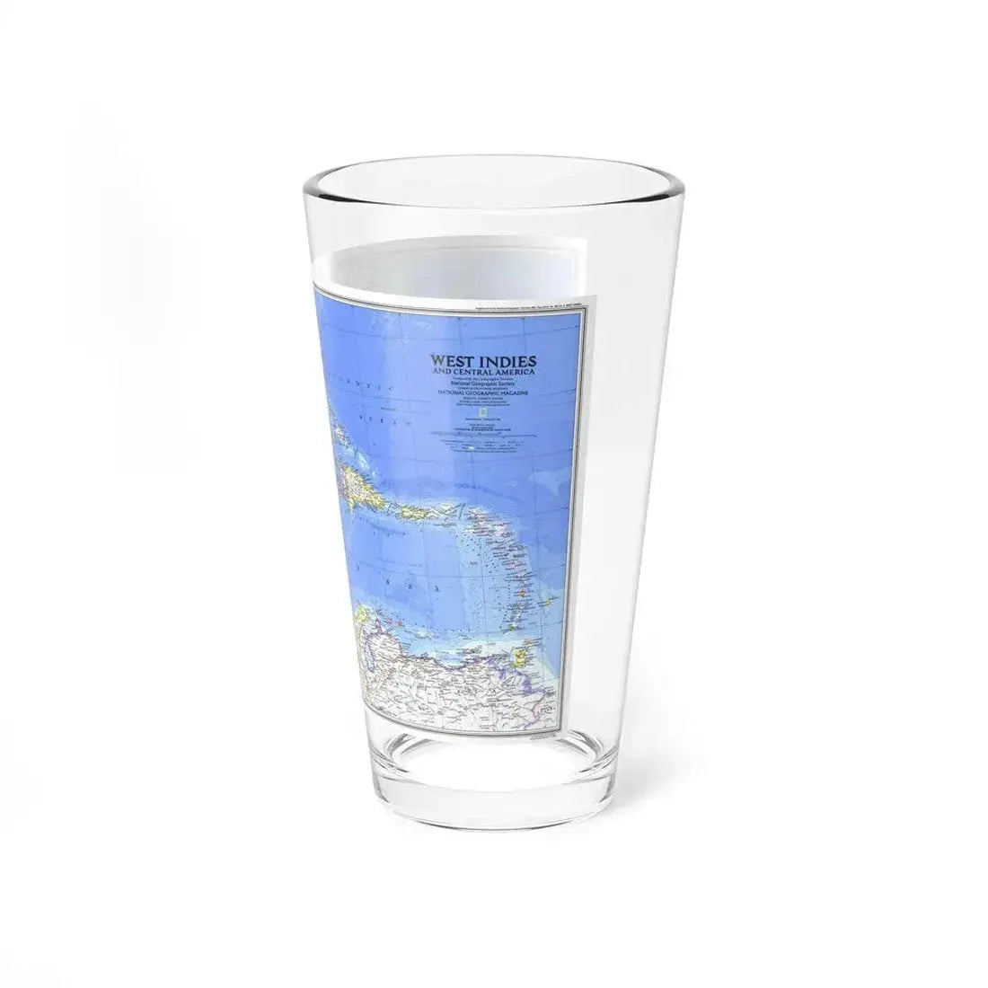 Central America & West Indies(1981) (Map) Pint Glass 16oz - Go Mug Yourself