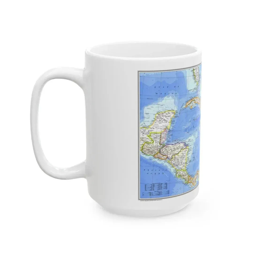 Central America & West Indies(1981) (Map) White Coffee Mug - Go Mug Yourself