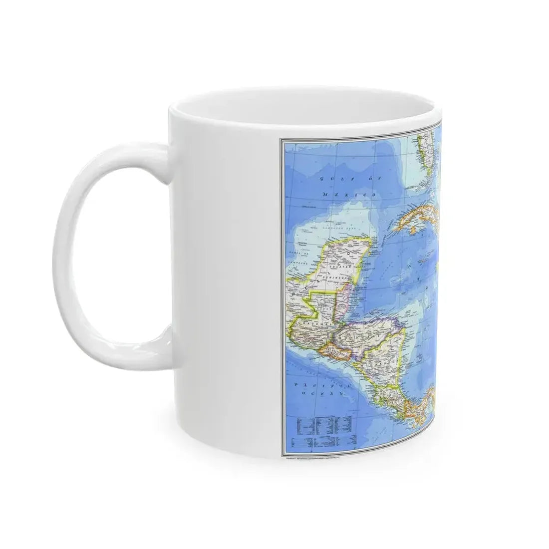 Central America & West Indies(1981) (Map) White Coffee Mug - Go Mug Yourself