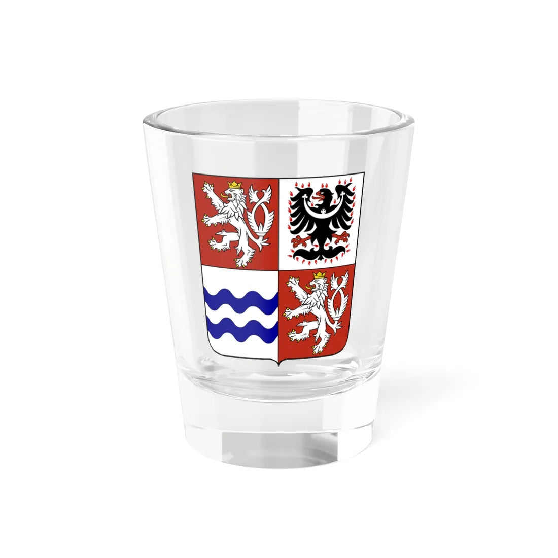 Central Bohemian Region CoA CZ (Czech Republic) (Coat of Arms) Shot Glass 1.5oz 1.5oz - Go Mug Yourself