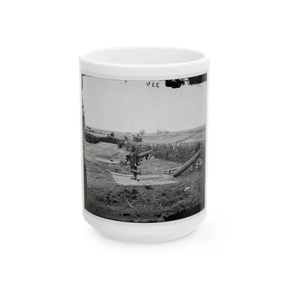 Centreville, Va. Fort On The Heights, With Quaker Guns (U.S. Civil War) White Coffee Mug 15oz - Go Mug Yourself