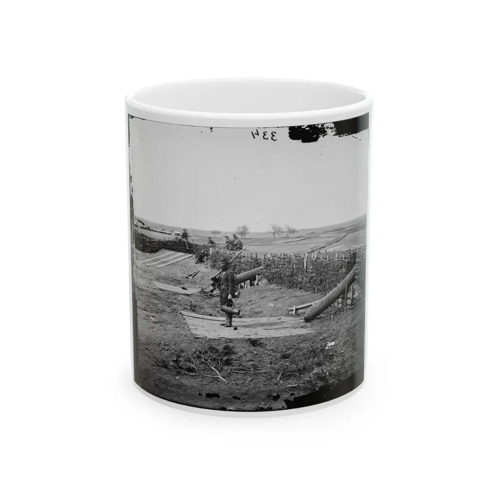 Centreville, Va. Fort On The Heights, With Quaker Guns (U.S. Civil War) White Coffee Mug-11oz-Go Mug Yourself