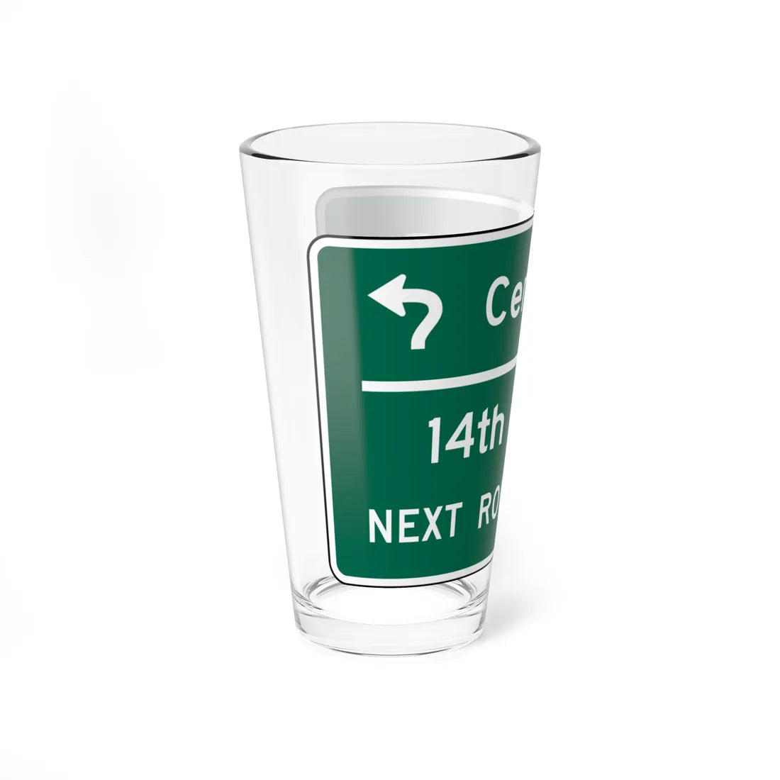 Century Dr 14th St NEXT ROUNDABOUT MUTCD D3-2a (Florida) (Road Sign) Pint Glass 16oz - Go Mug Yourself