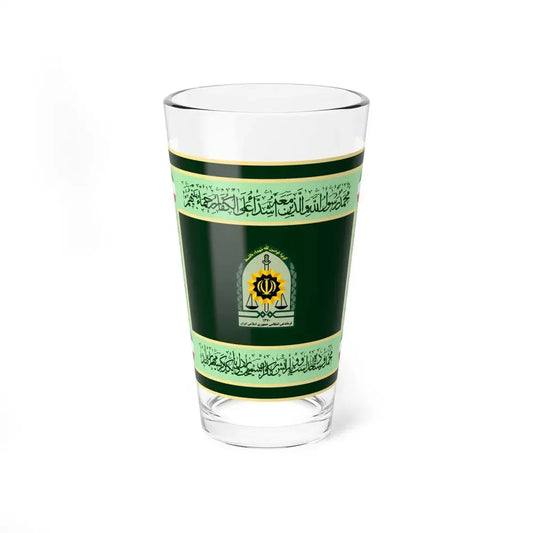 Ceremonial flag of the Law Enforcement Force of the Islamic Republic of Iran (Iran) Pint Glass 16oz 16oz - Go Mug Yourself