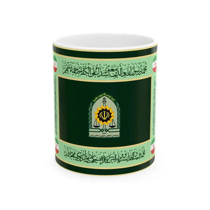 Ceremonial flag of the Law Enforcement Force of the Islamic Republic of Iran (Iran) White Coffee Mug 11oz - Go Mug Yourself