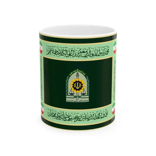 Ceremonial flag of the Law Enforcement Force of the Islamic Republic of Iran (Iran) White Coffee Mug 11oz - Go Mug Yourself