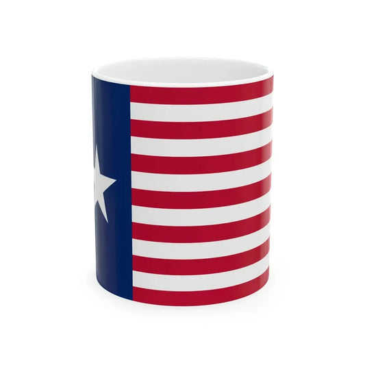 Ceremonial flag of the Texas Navy Association (United States) White Coffee Mug 11oz - Go Mug Yourself