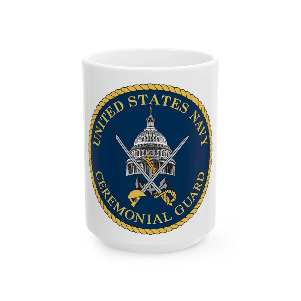 Ceremonial Guard (U.S. Navy) White Coffee Mug-15oz-Go Mug Yourself