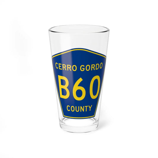 Cerro Gordo County Route B60 IA (Iowa) (Road Sign) Pint Glass 16oz 16oz - Go Mug Yourself