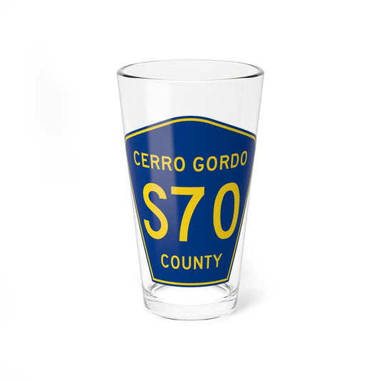 Cerro Gordo County Route S70 IA (Iowa) (Road Sign) Pint Glass 16oz 16oz - Go Mug Yourself