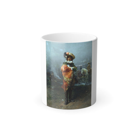 Cesare-Auguste Detti (1847-1914) A Gentleman in a Cloak - Color Changing Mug 11oz-11oz-Go Mug Yourself