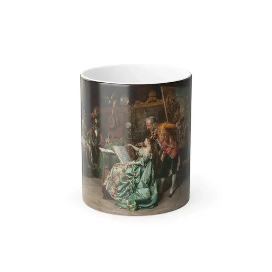 Cesare Auguste Detti (1847-1914) Art Lesson (In the Artist's Studio) - Oil on Panel 1872 - Color Changing Mug 11oz 11oz - Go Mug Yourself