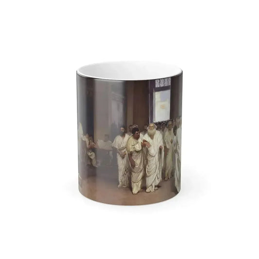 Cesare Maccari (1840-1919) Appio Claudio Cieco accompagnato dai senatori nella Curia - Fresco 1882-1888 -1 - Color Changing Mug 11oz 11oz - Go Mug Yourself