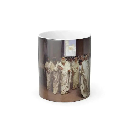 Cesare Maccari (1840-1919) Appio Claudio Cieco accompagnato dai senatori nella Curia - Fresco 1882-1888 -2 - Color Changing Mug 11oz 11oz - Go Mug Yourself