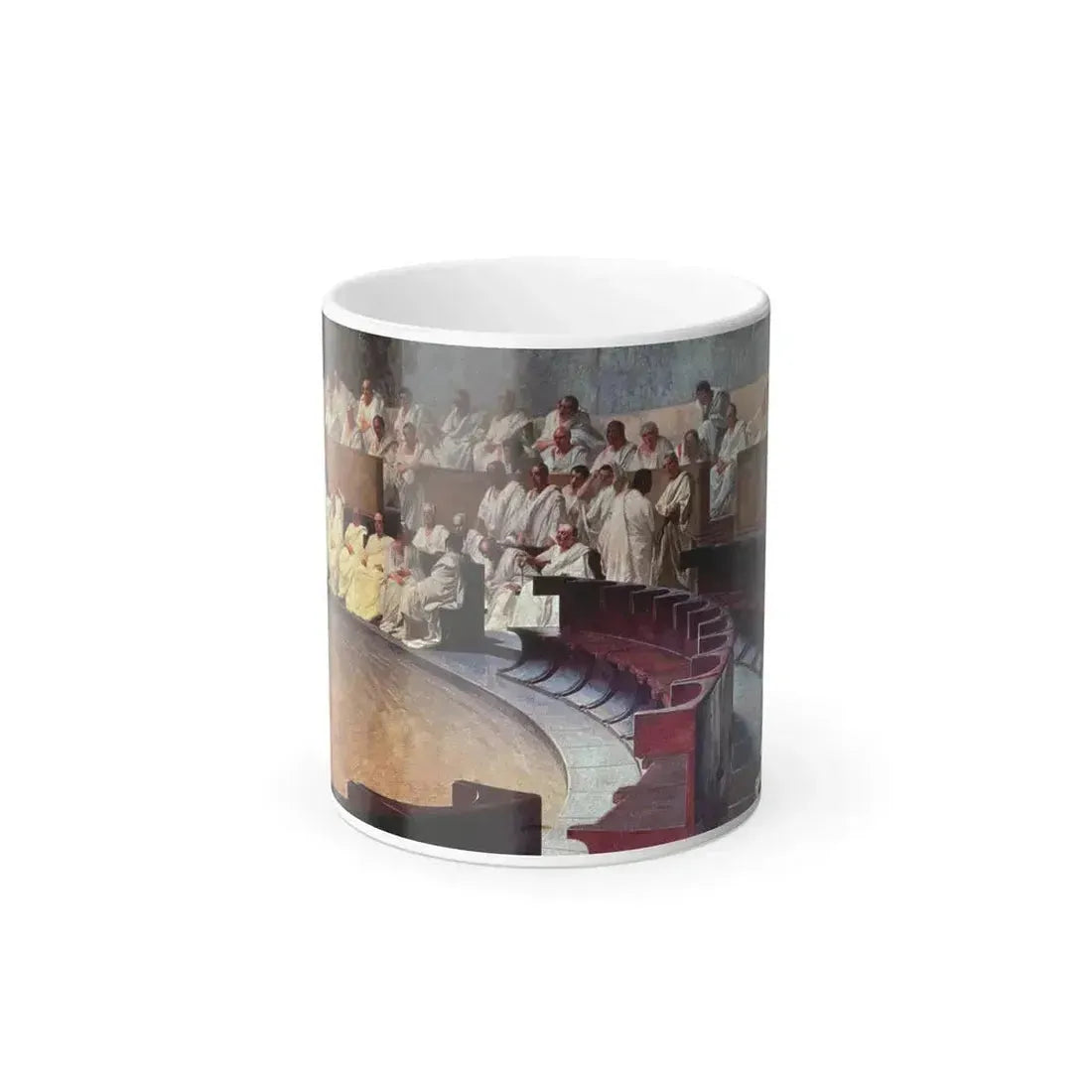 Cesare Maccari (1840-1919) Cicero Denounces Catiline - Fresco 1889 (detail) - Color Changing Mug 11oz 11oz - Go Mug Yourself